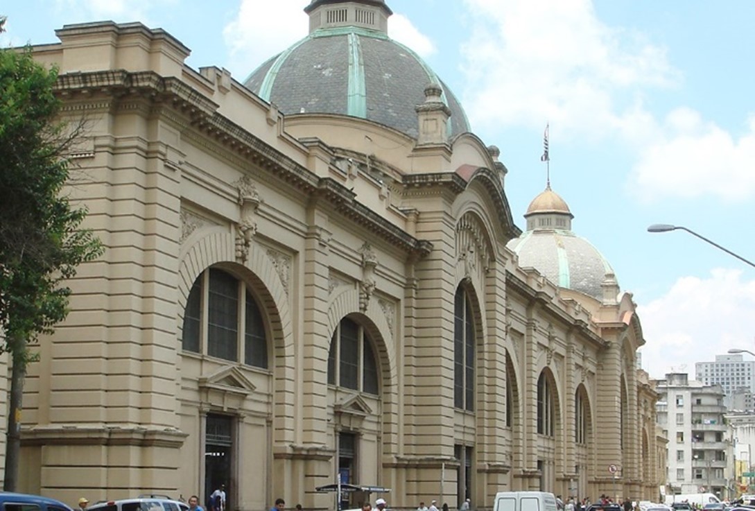 Entrance of City Market of Sao Paulo, build in 1928.